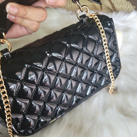 Black rockstud fashion small crossbody bag - Picture 5 of 9